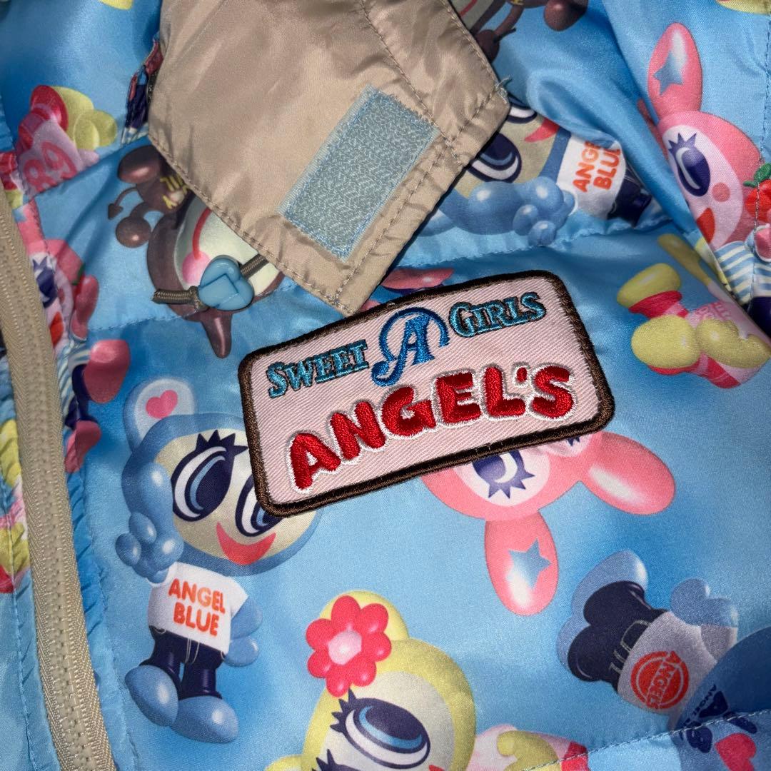 ANGEL BLUE フード付きリバーシブルダウンジャケット　Lサイズ(160)