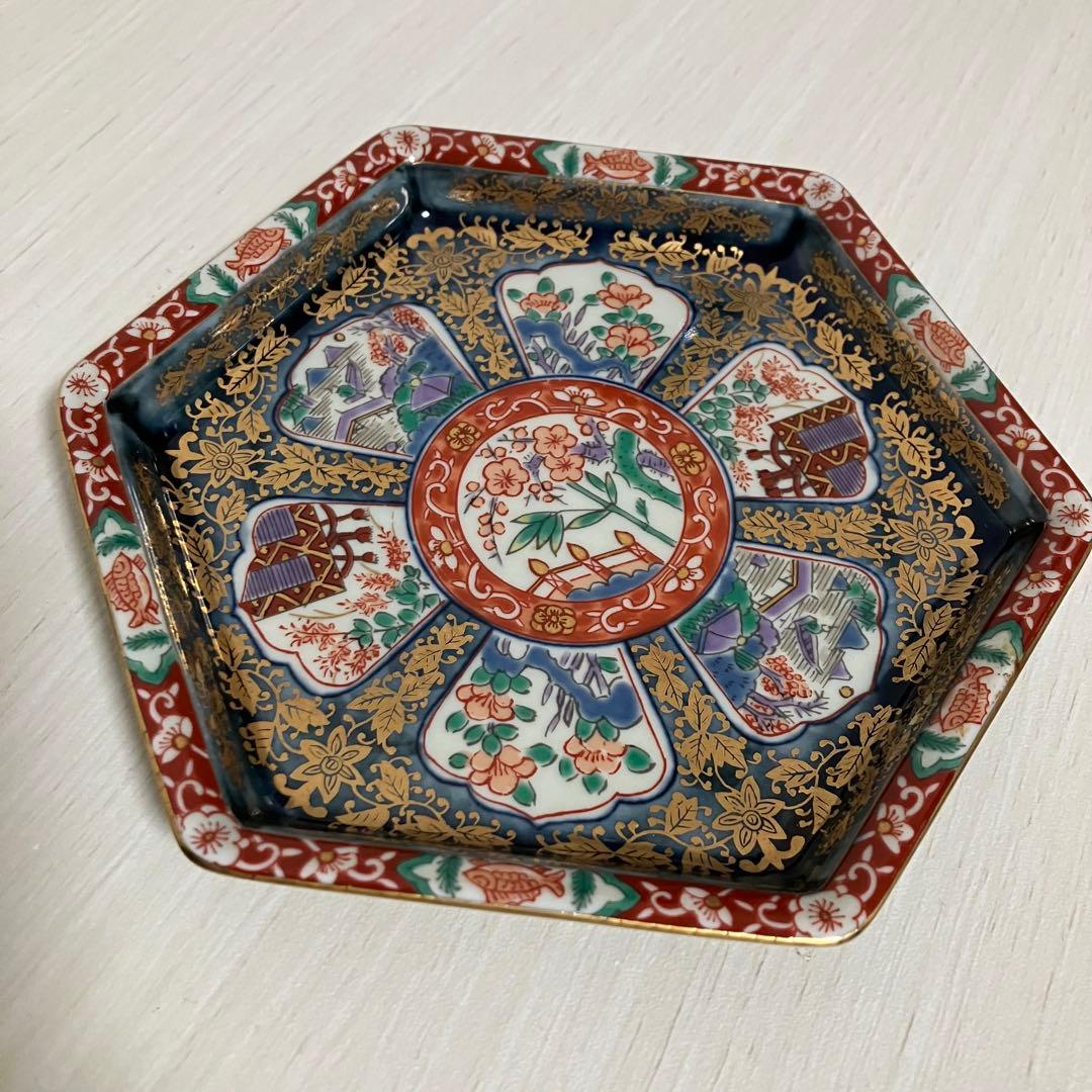 美品 林九郎窯 波佐見焼 六角小皿 5枚セット