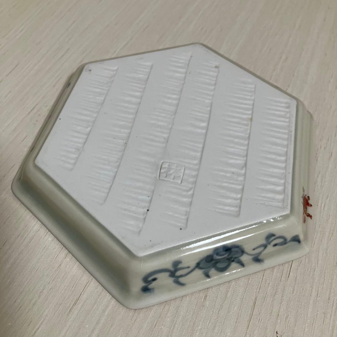 美品 林九郎窯 波佐見焼 六角小皿 5枚セット