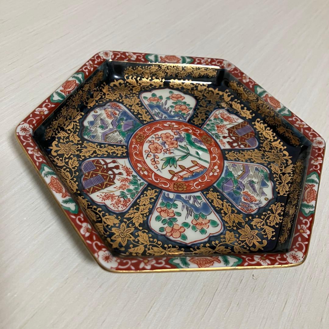 美品 林九郎窯 波佐見焼 六角小皿 5枚セット