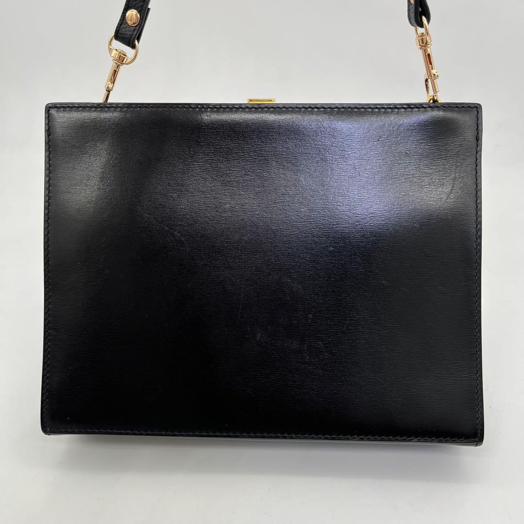 CELINE ショルダーバッグ 斜めがけ サークルロゴ 黒 レザー 保存袋付き