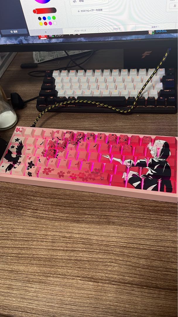 wooting60he+ raven sakuraキーキャップ