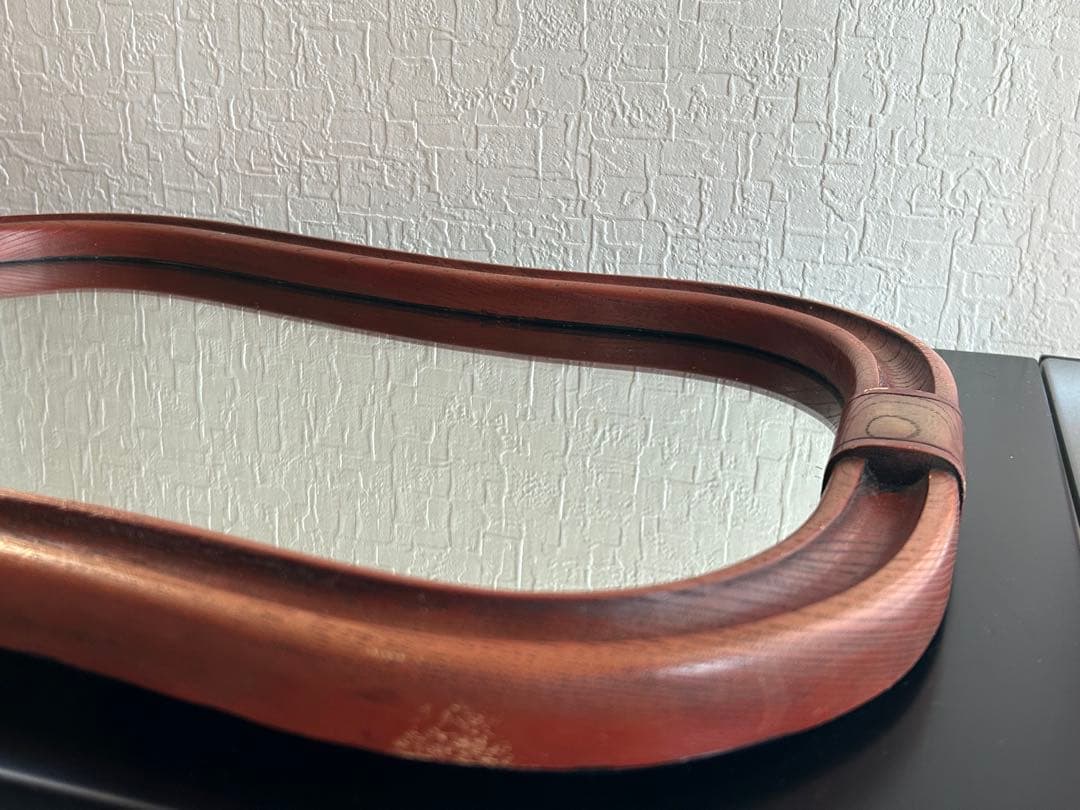 アンティーク　ニッカ　壁掛け鏡　リボン　ウォールミラー　昭和レトロ　ビンテージ