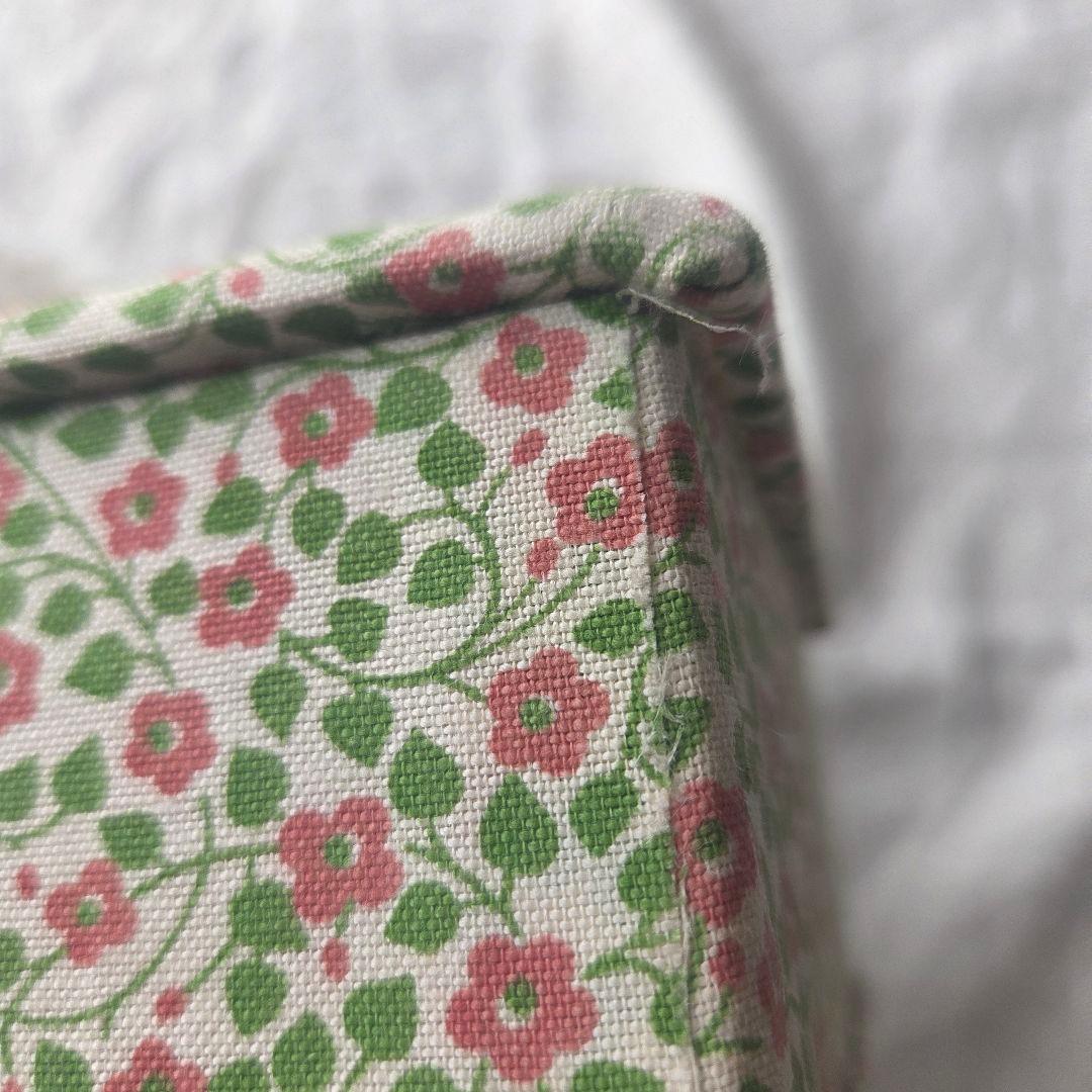 フランス　アンティーク　カルトナージュボックス　ピンクの小花　長方形