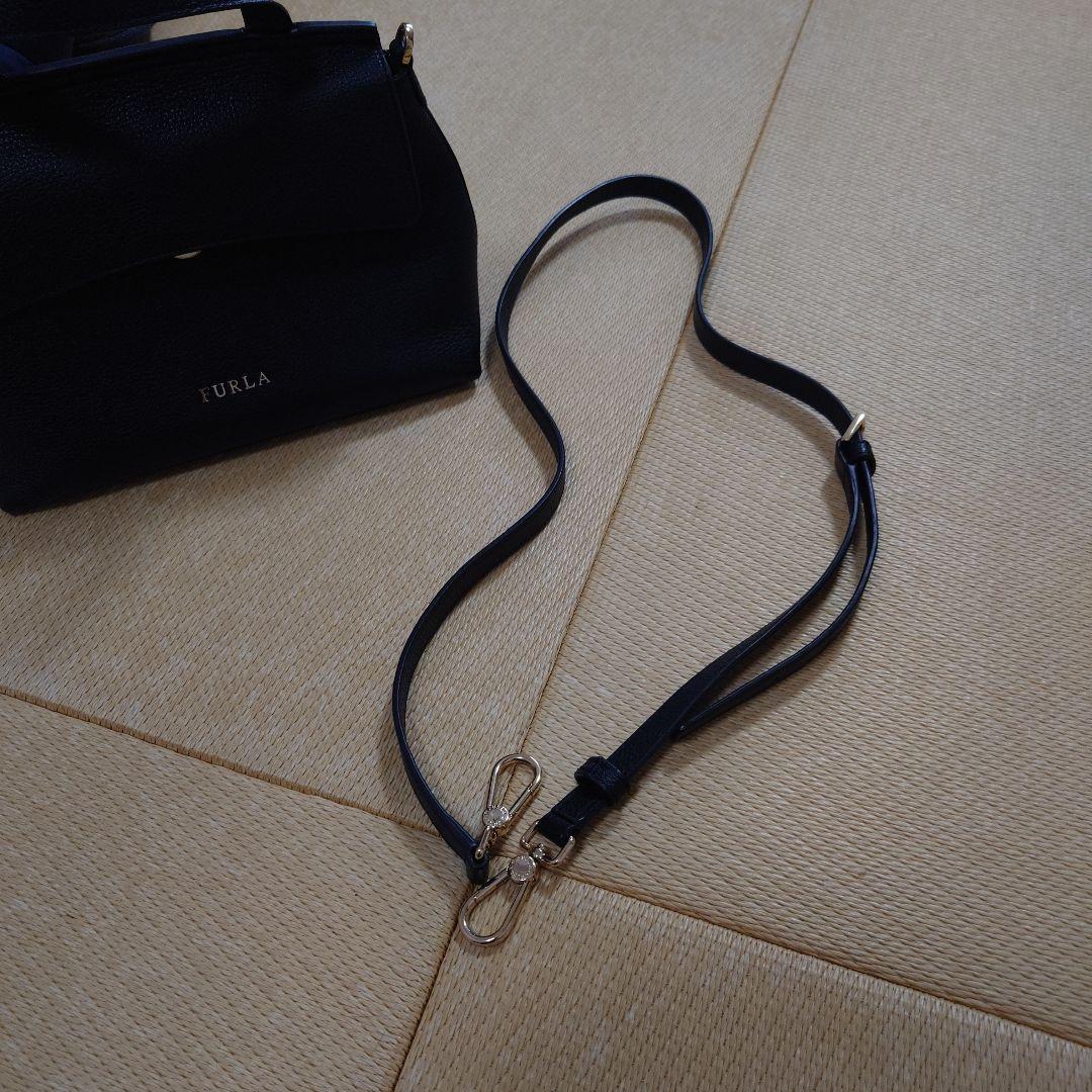 FURLA 黒 レザー ショルダーバッグ