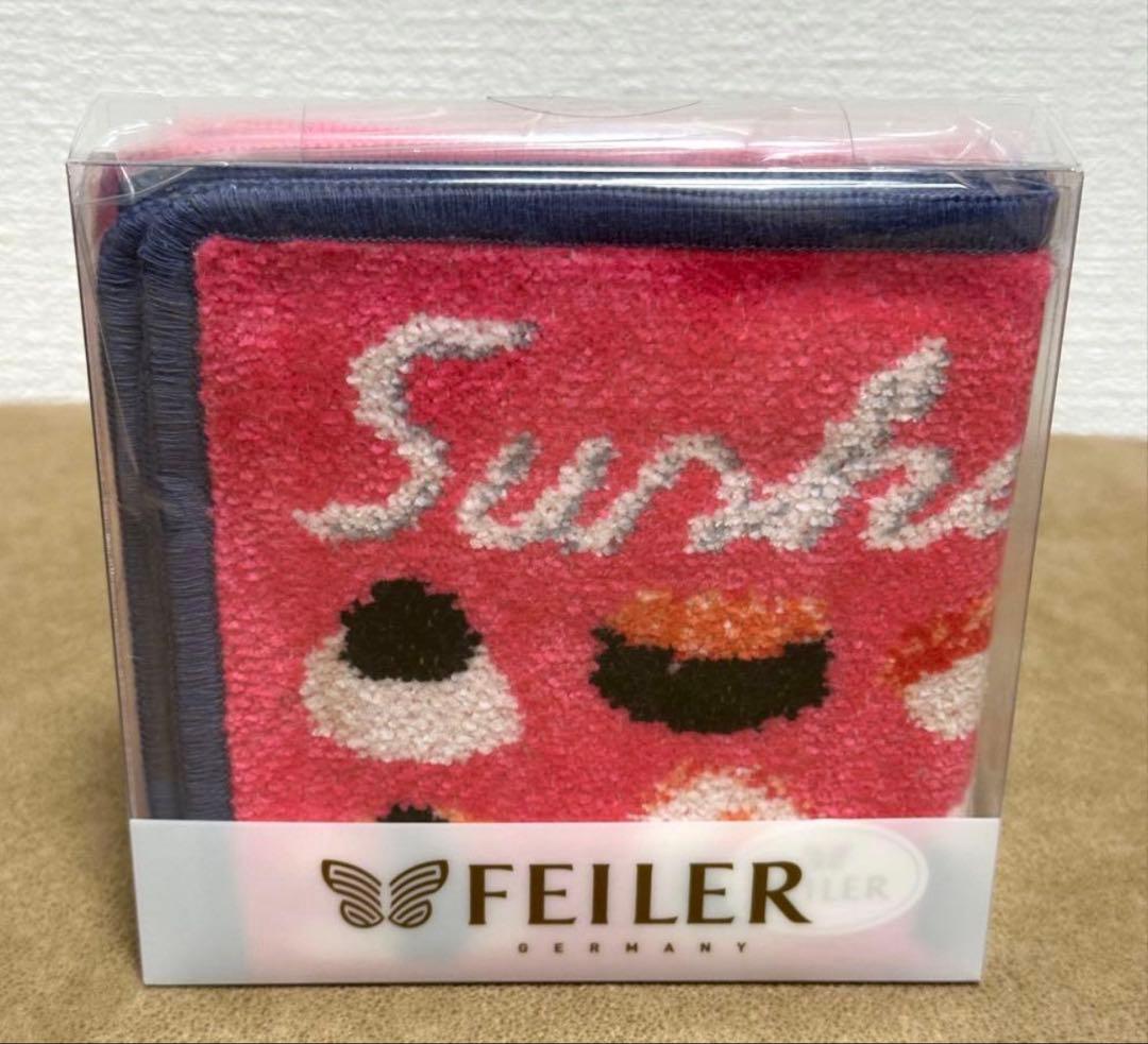 JAL限定国際線機内販売　フェイラーハンカチ お寿司柄ピンクとネイビーのセット