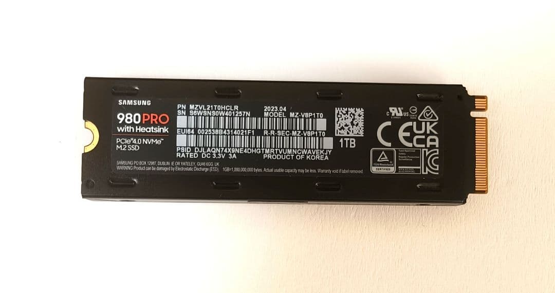 内蔵型SSD Samsung 980 PRO 1TB M.2 2280 SSD Gen4.0