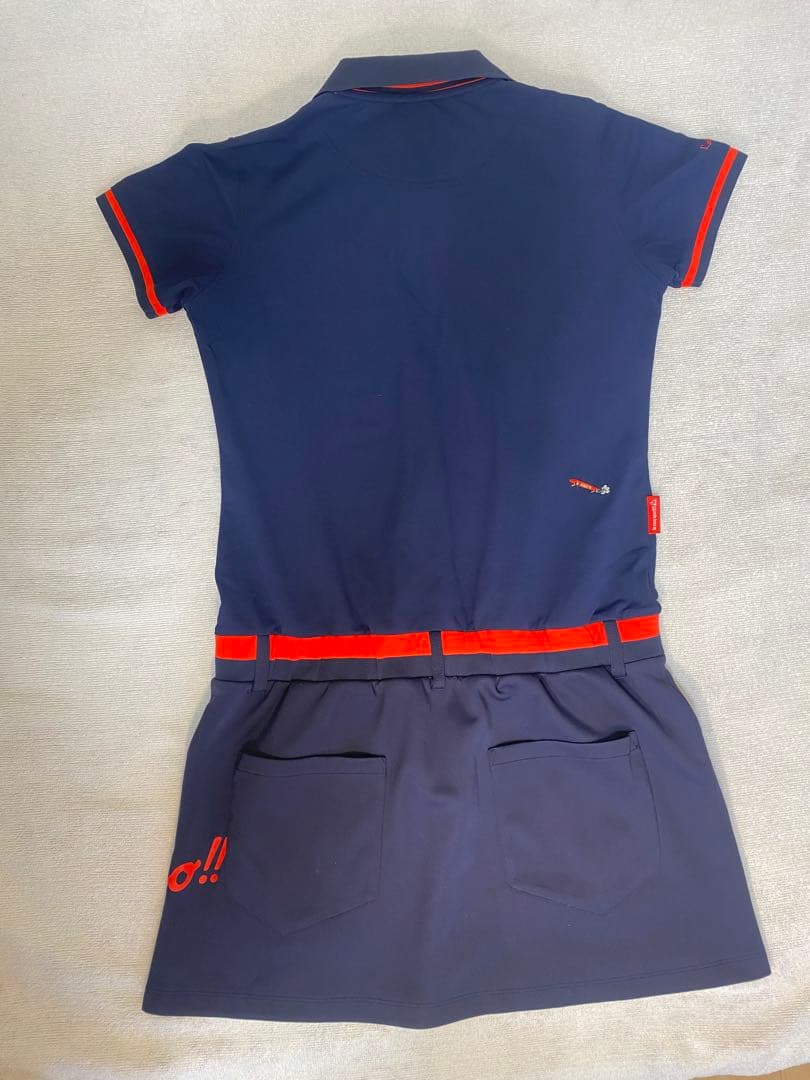 ルコック ゴルフ レディース 半袖ワンピース ネイビー M 吸汗速乾