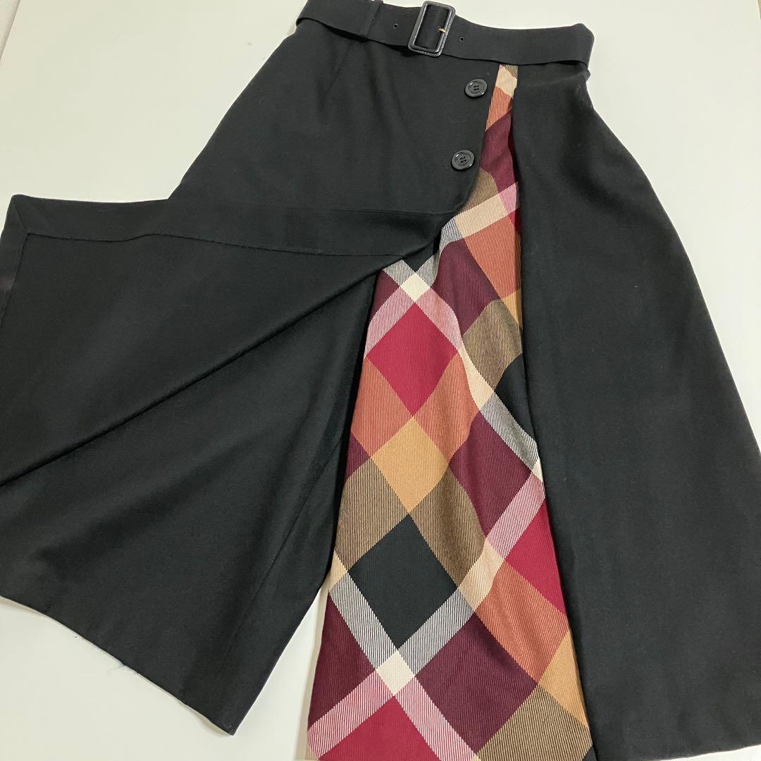 美品　ブルーレーベルクレストブリッジ　ソフトサキソニーガウチョパンツ　38