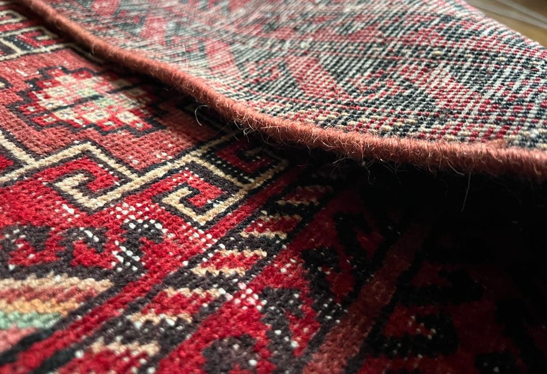 Vintage tribal rug 約80cm×80cmウール トライバル