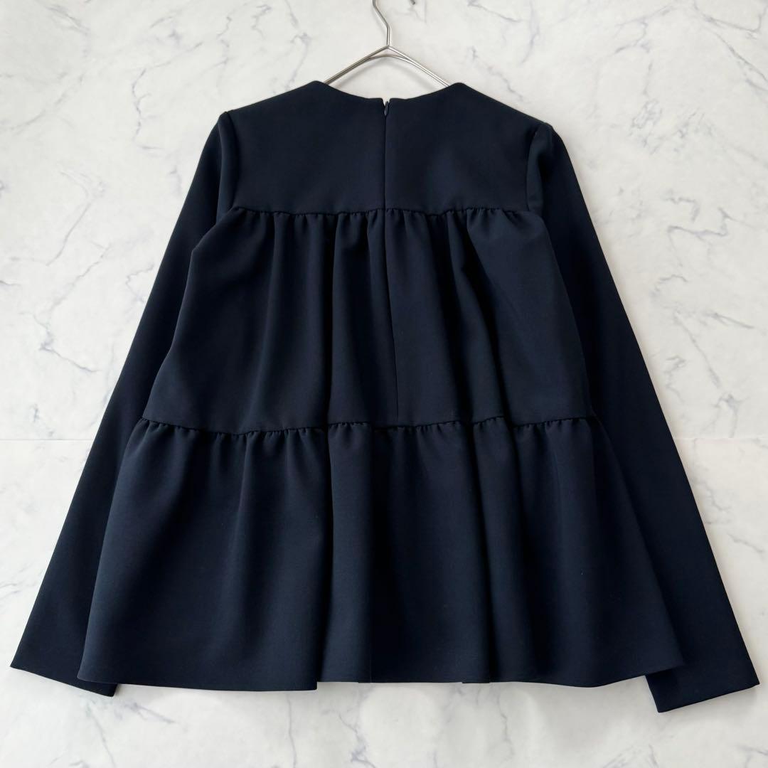 未使用級♡ ヨーコチャン ロングスリーブ バックティアード パールブラウス 36