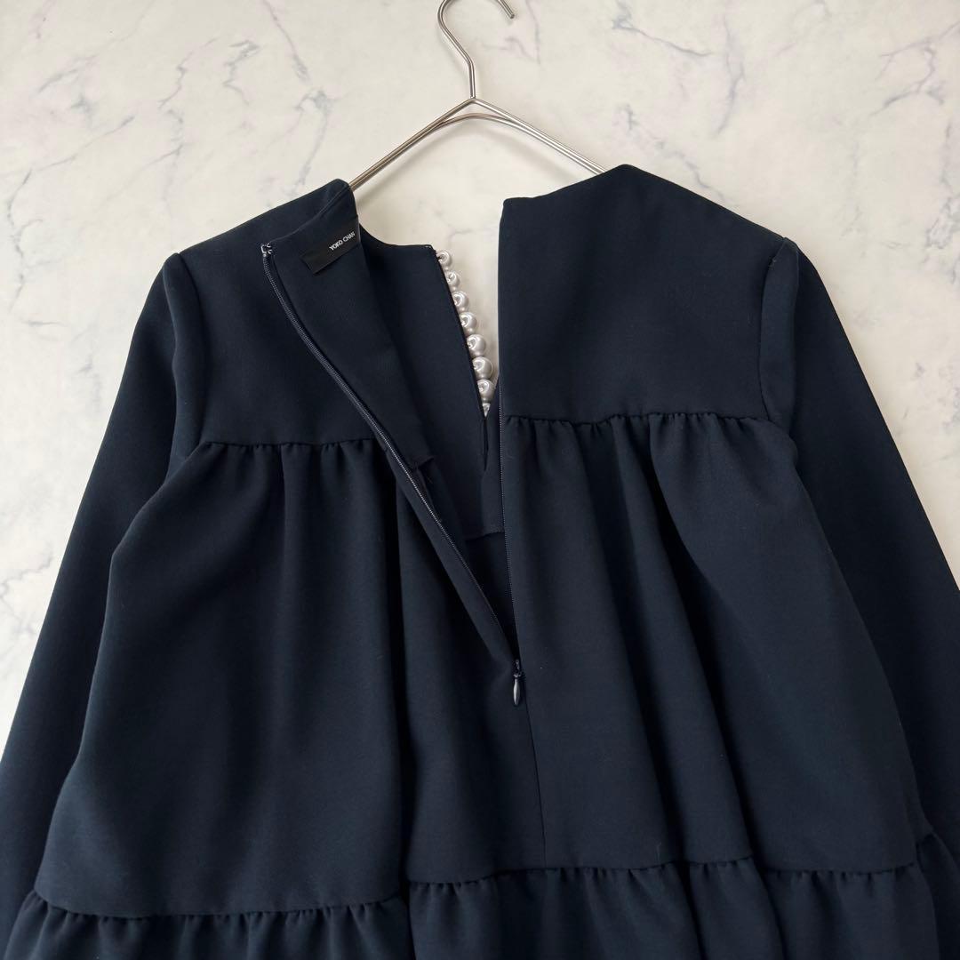 未使用級♡ ヨーコチャン ロングスリーブ バックティアード パールブラウス 36