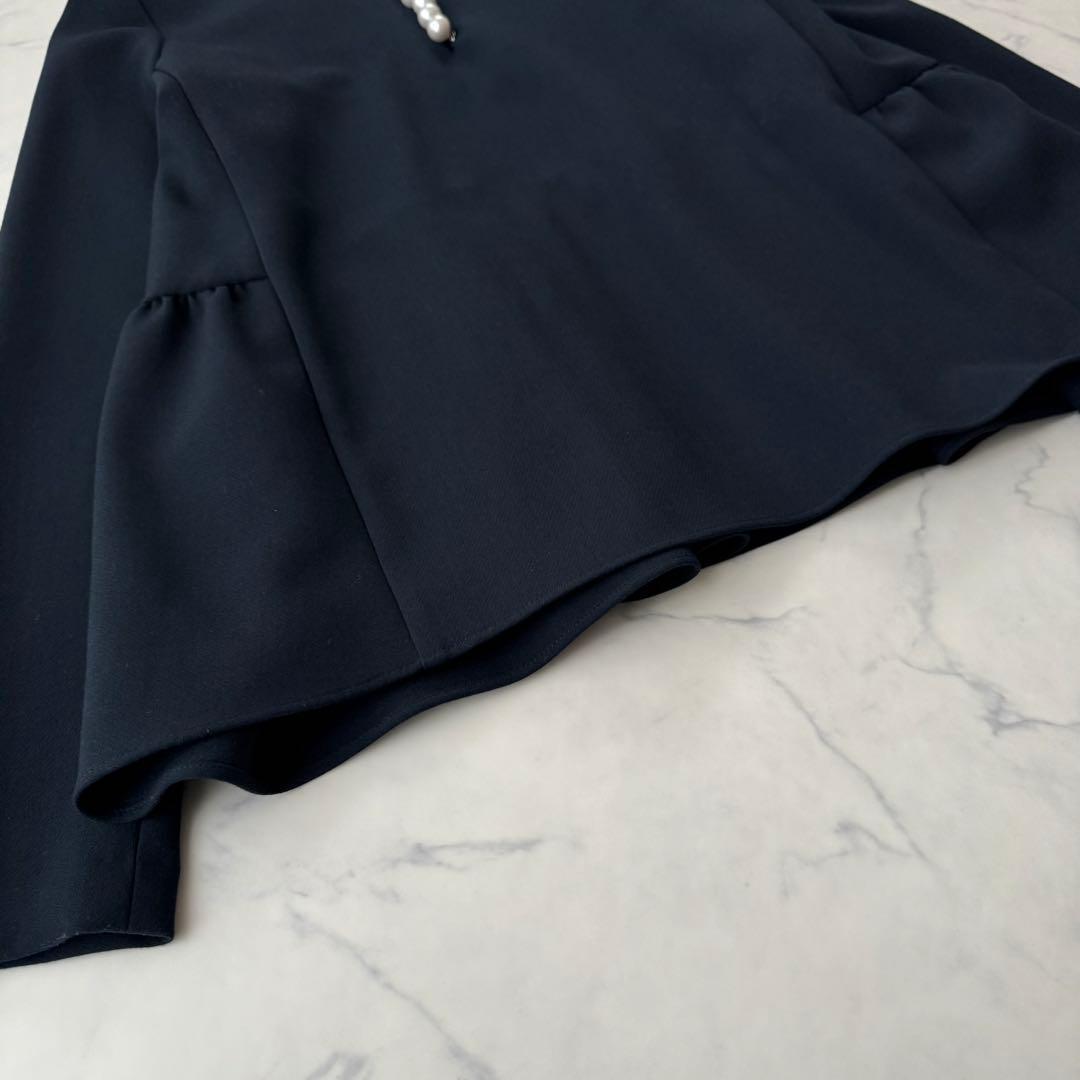 未使用級♡ ヨーコチャン ロングスリーブ バックティアード パールブラウス 36