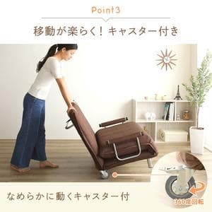 3way ソファーベッド/カウチソファー 【ベージュ】 シングルサイズ 布製