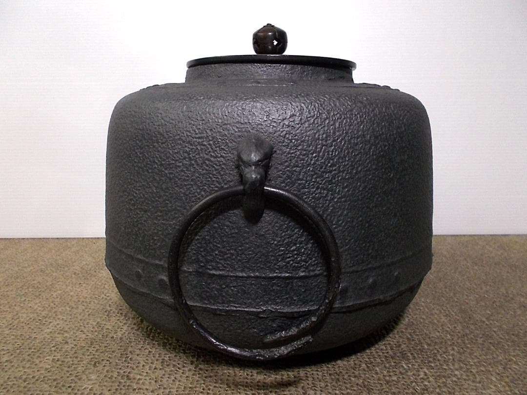 茶道具 風炉釜セット 未使用五徳 唐銅風炉 茶釜 釜環 送料込み
