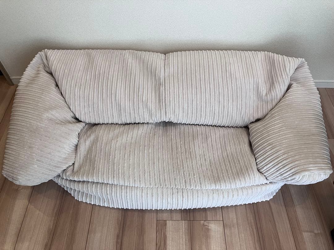 LoungePug ジョセフィンソファビーズクッション アイボリー 中古