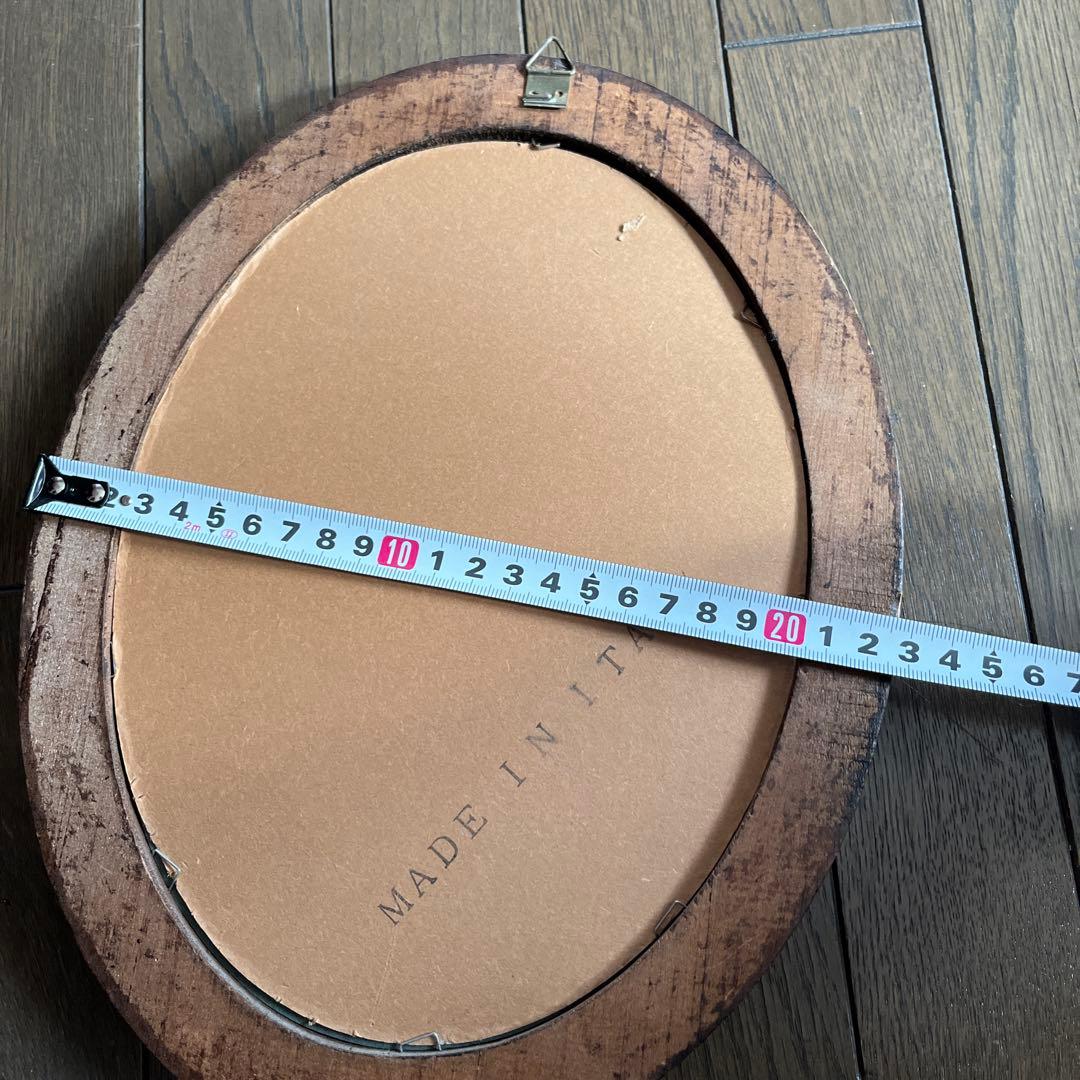 アンティーク　イタリー製　花の絵　古木　フレーム　壁掛け