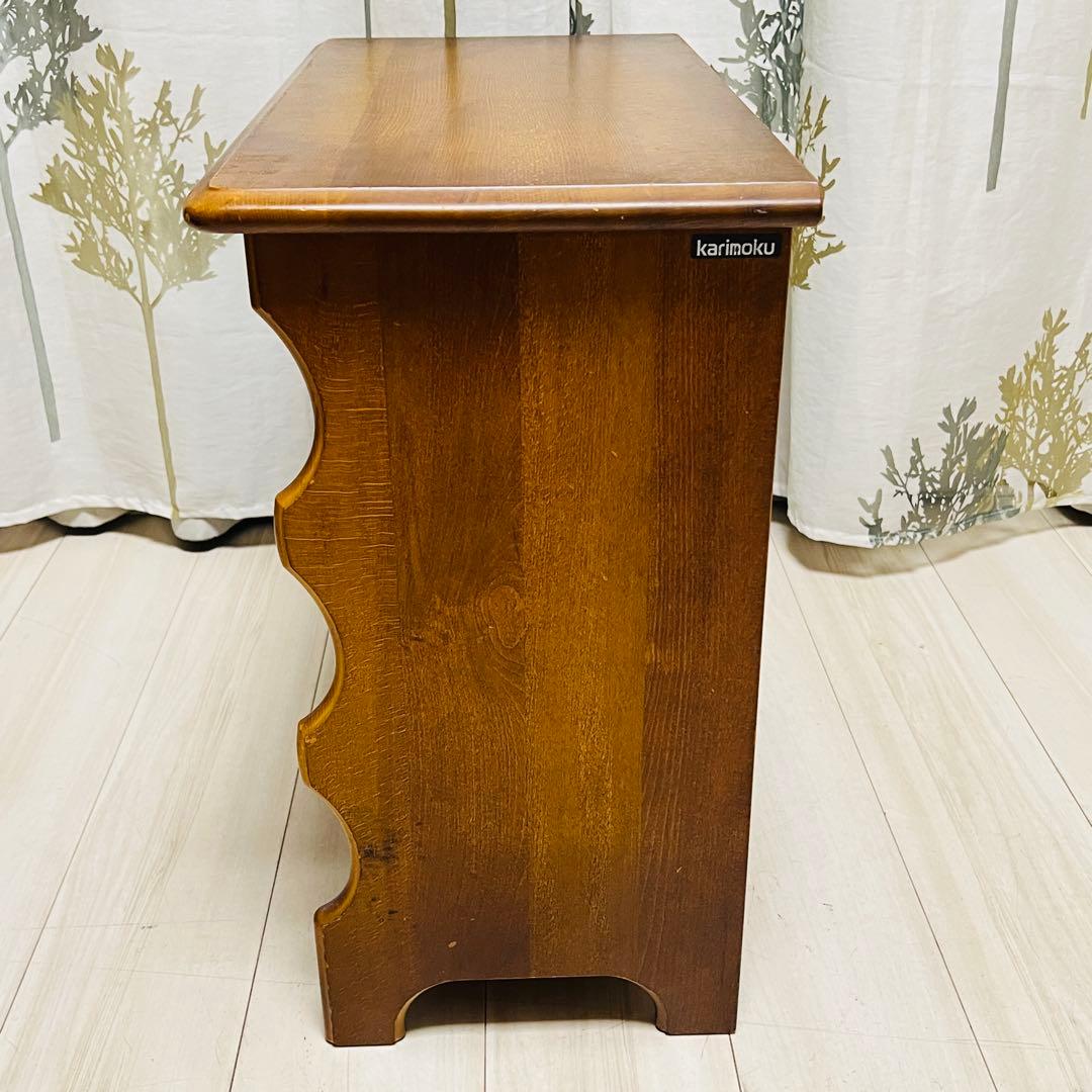 昭和レトロ カリモク コロニアル 木製ラック 木製 飾り棚 スリッパラック古家具