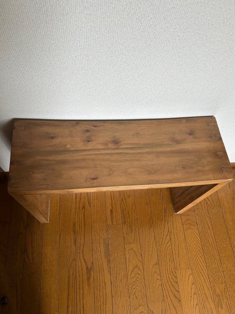 エントランスベンチ　玄関フロア靴脱ぎ椅子　手荷物一時置き　曲木コンソールテーブル