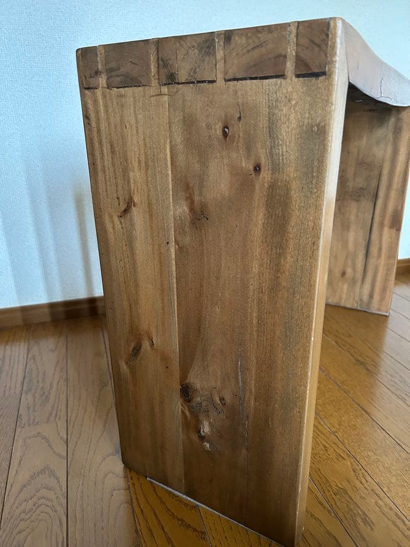 エントランスベンチ　玄関フロア靴脱ぎ椅子　手荷物一時置き　曲木コンソールテーブル