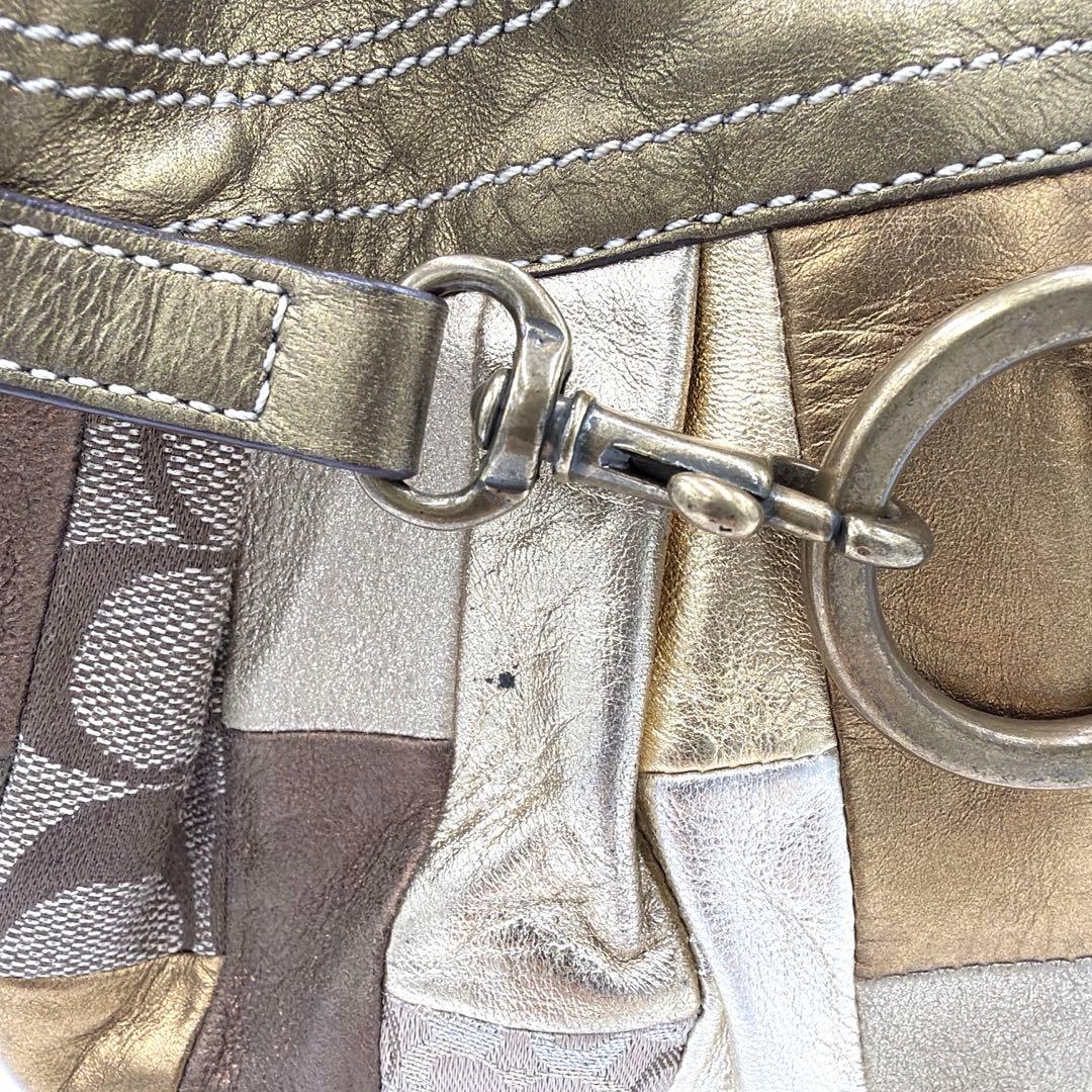 バッグ COACH signature patchwork shoulder bag