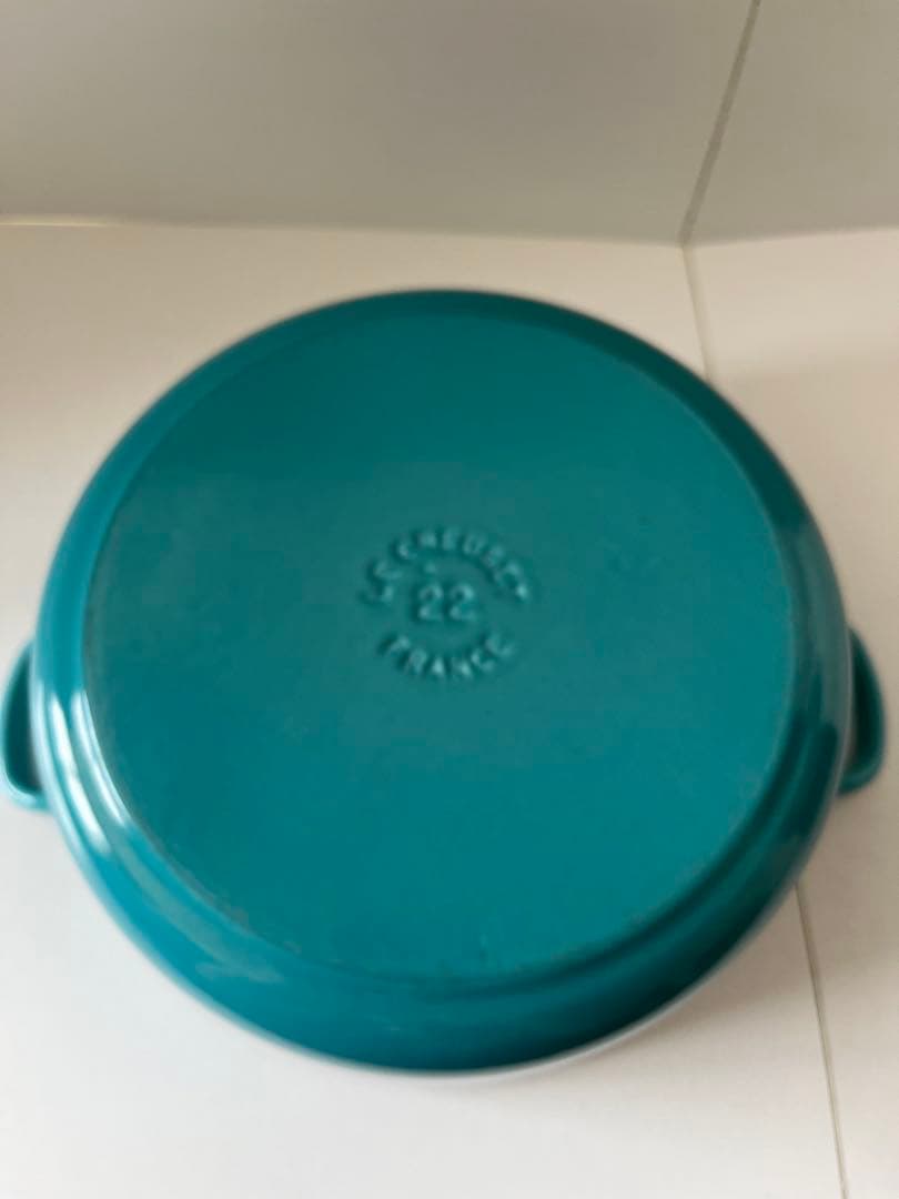 廃盤　限定色　ルクルーゼ　ココットロンド　22cm カリビアンブルー