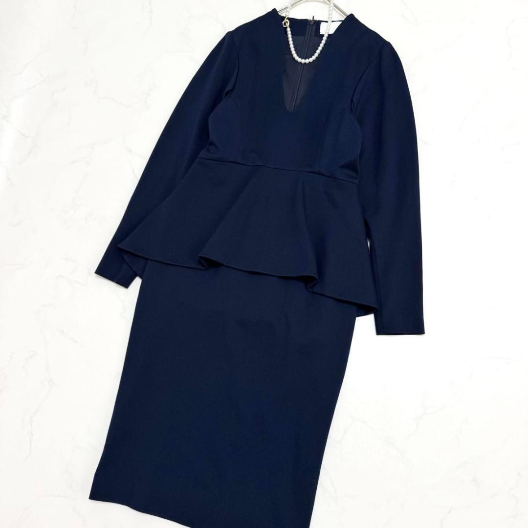 sss マメ クロゴウチ ペプラム ジャージーワンピース オケージョン