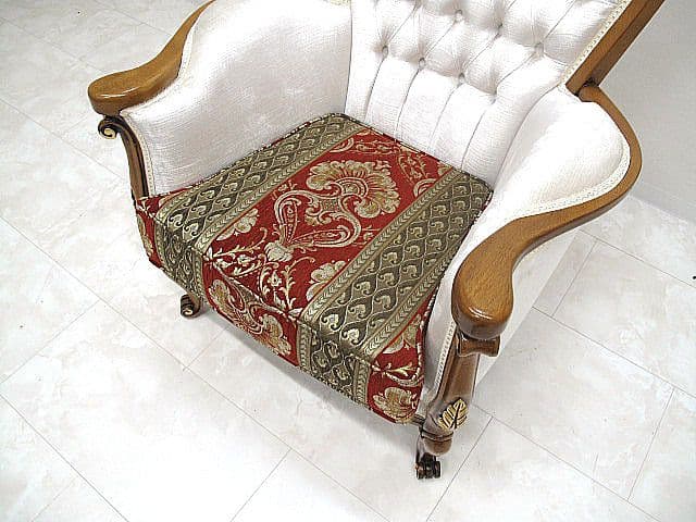 展示品　イタリア製 ロココ様式 1人掛けソファ 　　 パーソナルチェア