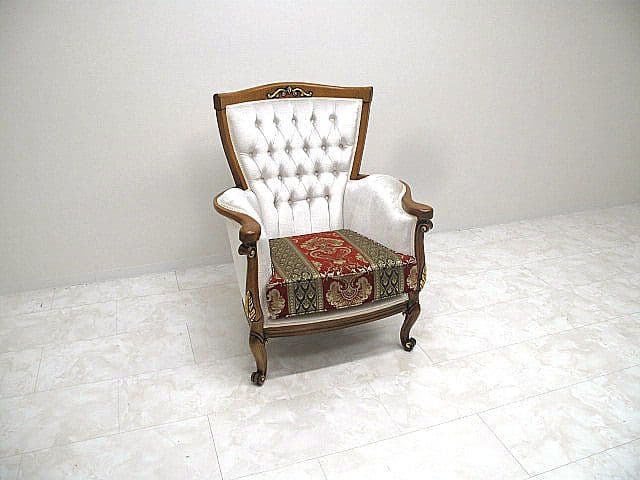 展示品　イタリア製 ロココ様式 1人掛けソファ 　　 パーソナルチェア