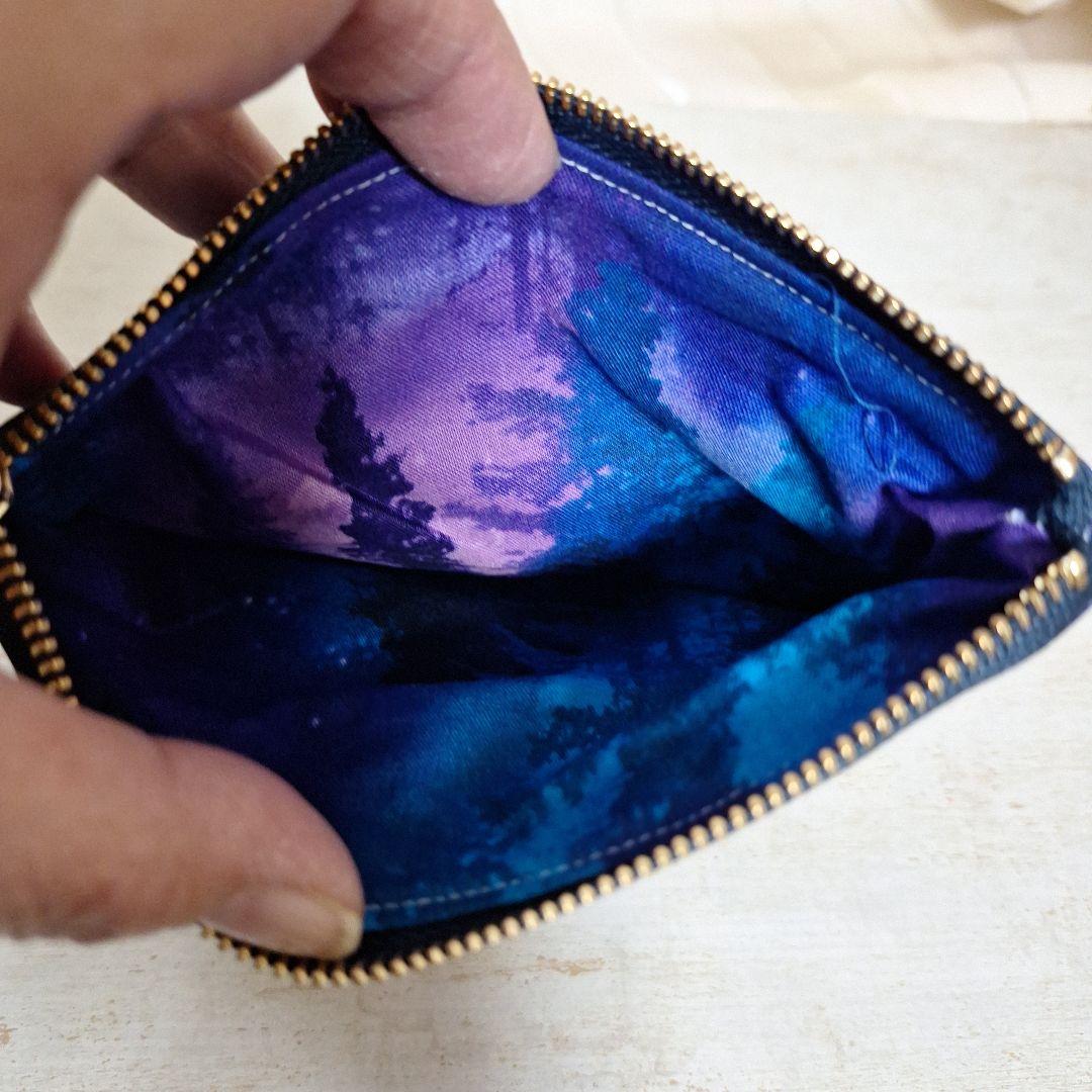 ねこパネル生地　ハンドメイド　ミニバック　ポーチ