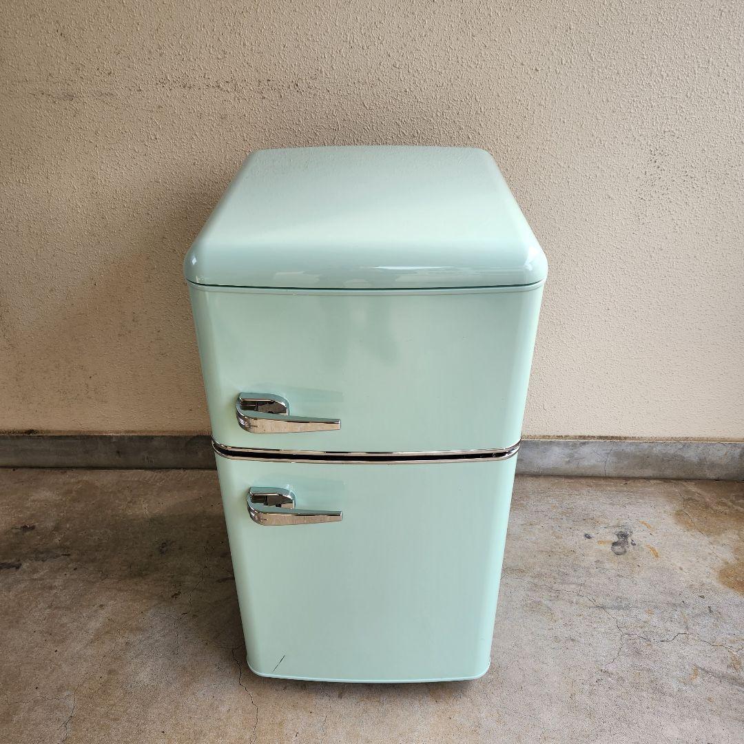 アイリス　2024年製　レトロ冷蔵庫　81L ライトグリーン