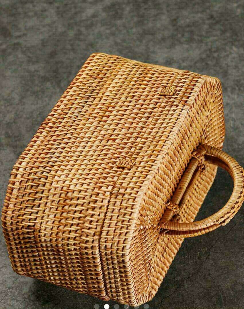 手作り籐製茶器収納ケースケース入りスーツケース かご&amp;amp;lt;7