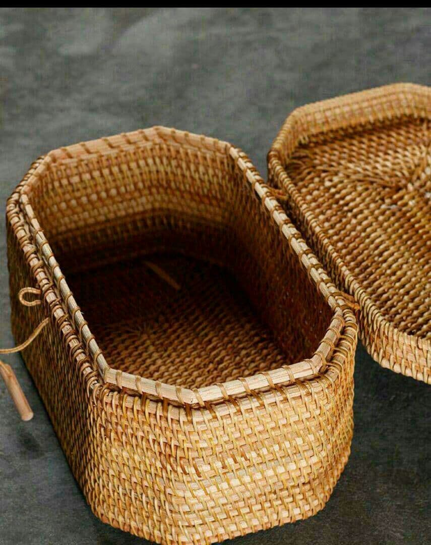 手作り籐製茶器収納ケースケース入りスーツケース かご&amp;amp;lt;7