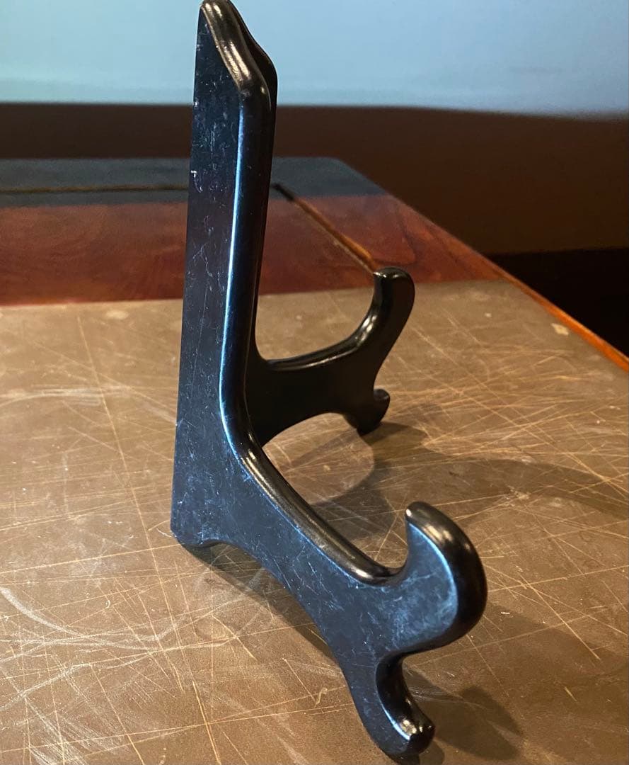 中国汕頭・スワトウ染付絵皿　鑑賞台付 ・ヴィンテージ　レア ・中国　台湾茶器