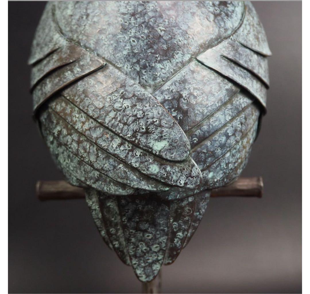 misafafa　送料無料　鍛金作家　嵯峨卓作　フクロウ　高36ｃｍ