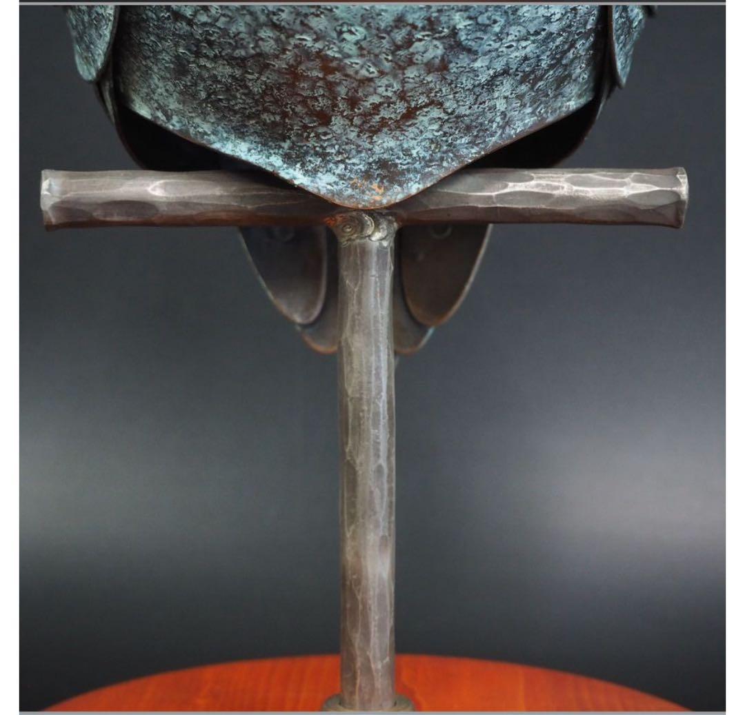 misafafa　送料無料　鍛金作家　嵯峨卓作　フクロウ　高36ｃｍ