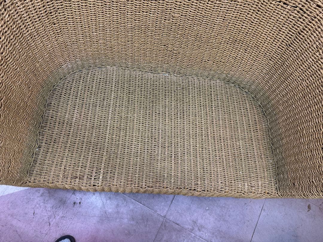 ラタン風　海外風　南国風　アーチ型ソファ 花柄クッション　ソファー