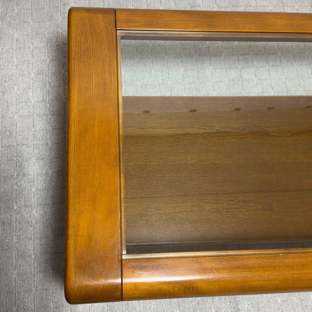 B045 karimoku カリモク センターテーブル ガラストップ レトロ