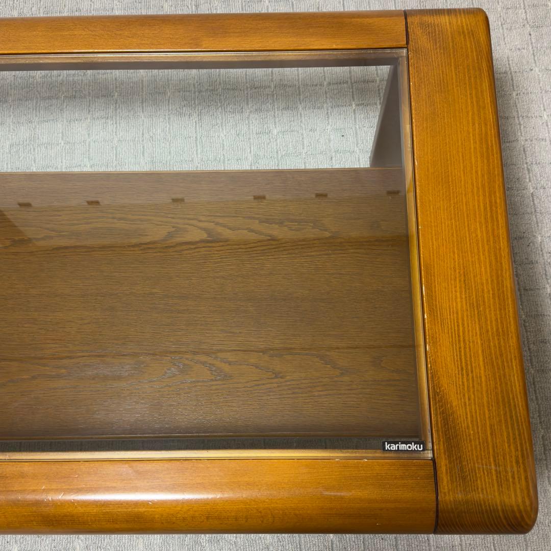 B045 karimoku カリモク センターテーブル ガラストップ レトロ