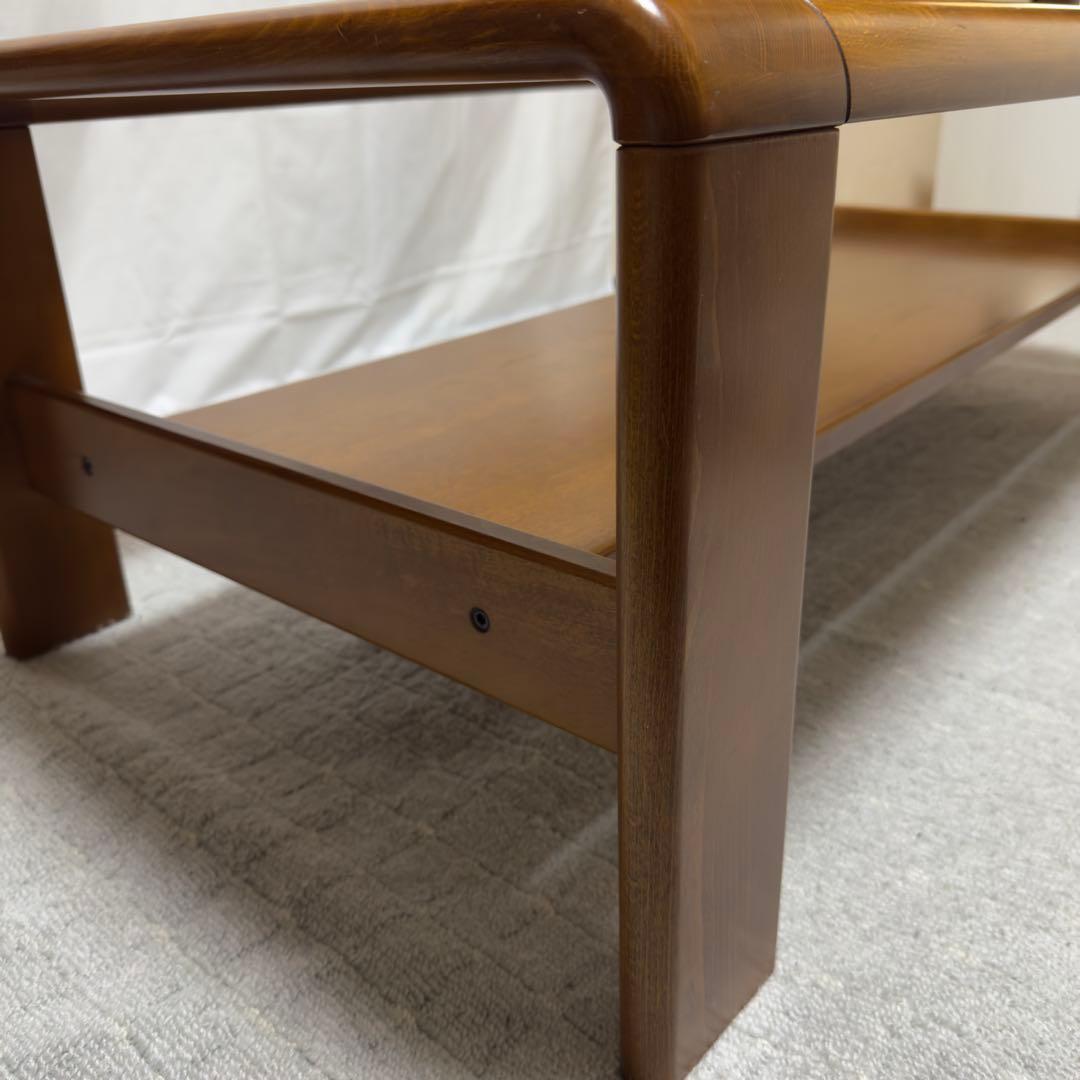 B045 karimoku カリモク センターテーブル ガラストップ レトロ