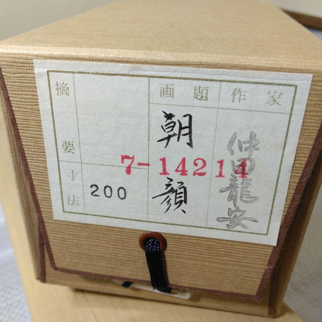 掛け軸「朝顔」仲田龍安　二重箱　高級良品　未使用品