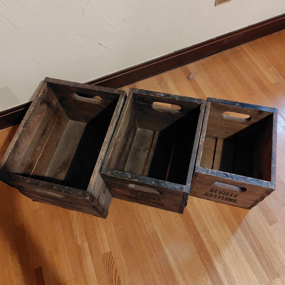 アンティーク 木製ボックス 3個セット