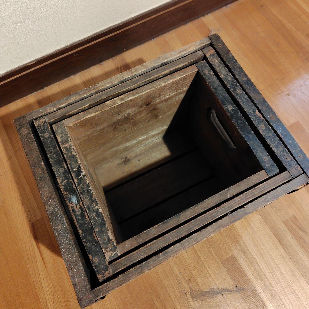 アンティーク 木製ボックス 3個セット