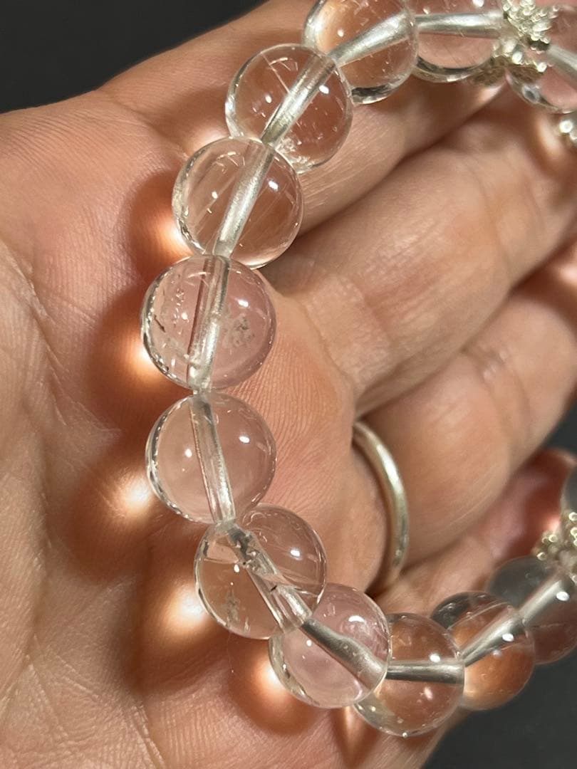 さかい‼️ハートの水入水晶とホワイトトパーズのブレスレット