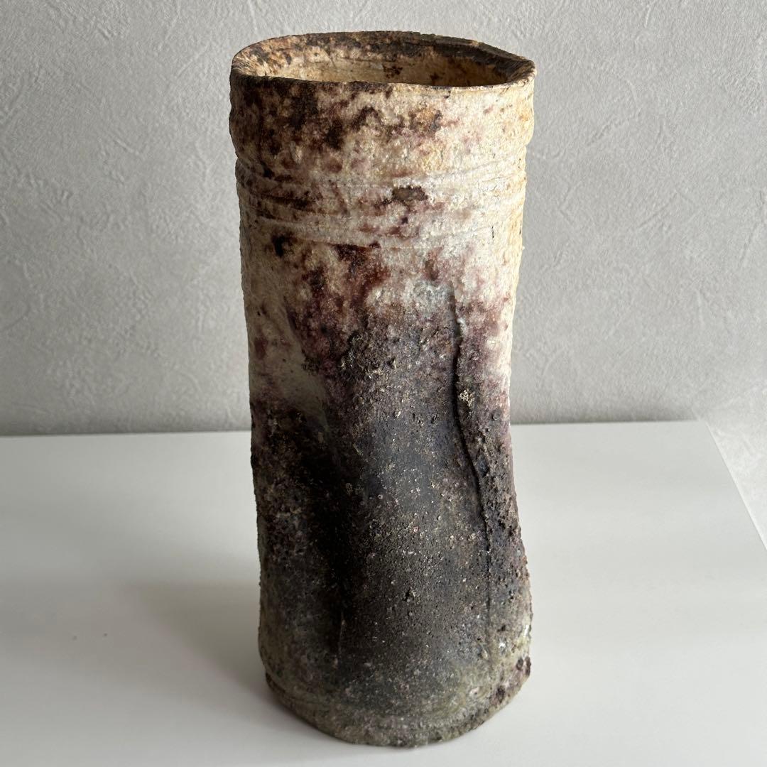 古谷道生 信楽 花器 信楽花入 共箱