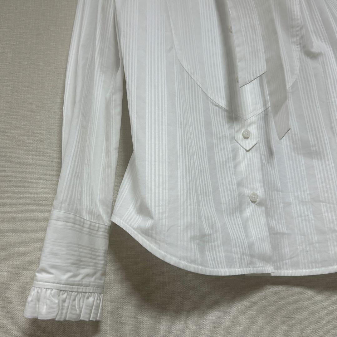 美品2025AW ヴィヴィアンウエストウッド ORBジャガードフリルボウシャツ