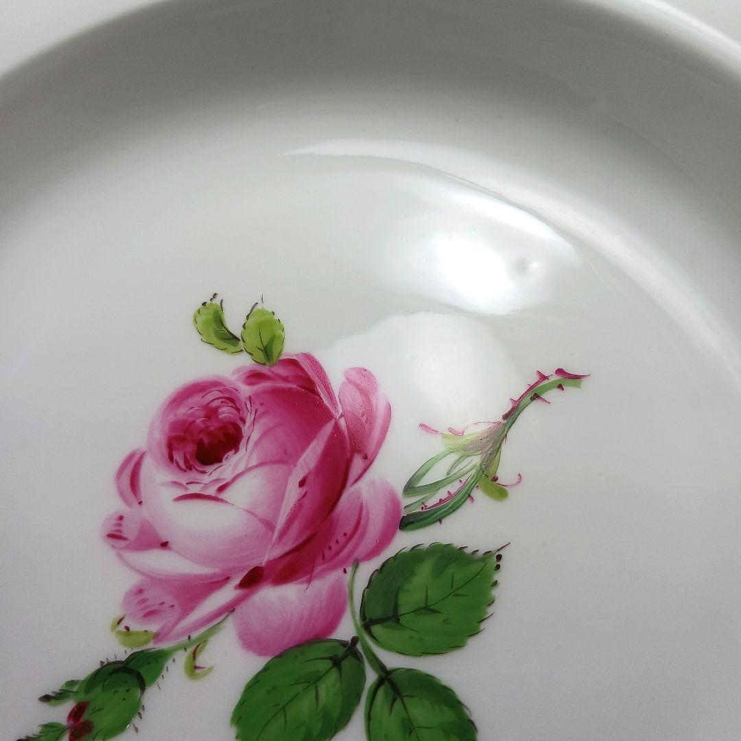 Y3158-3 マイセン ピンクローズ スープ皿 深皿 2枚セット　D