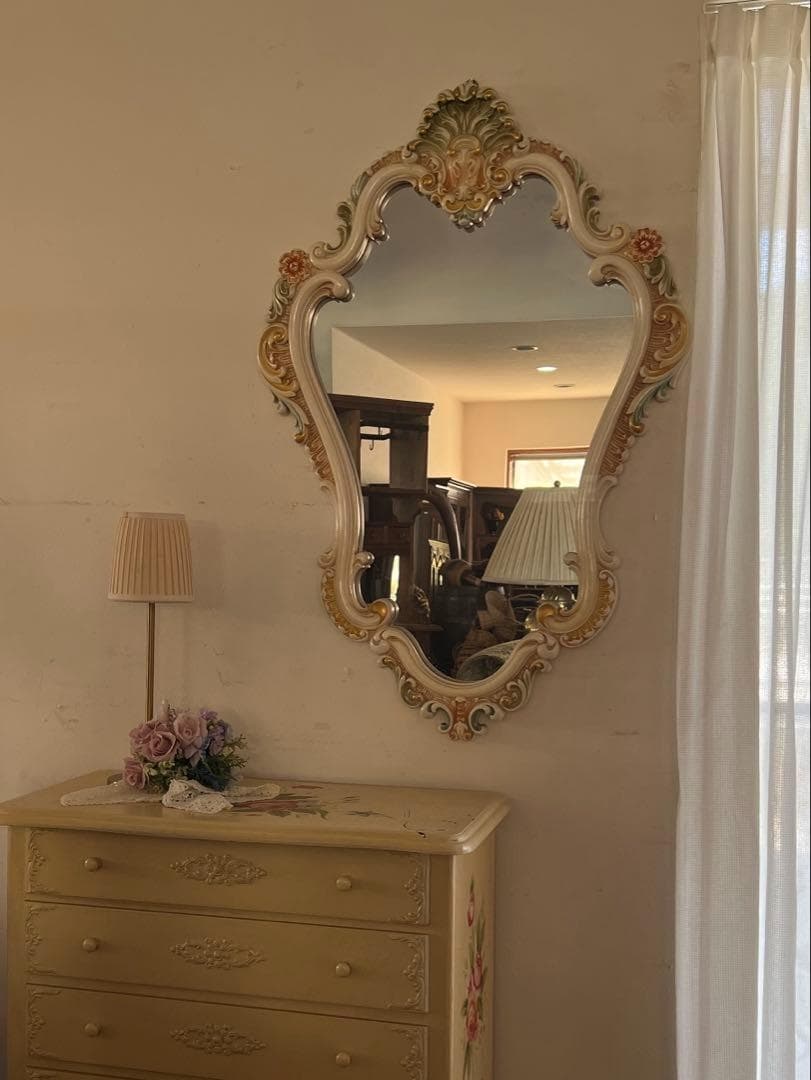 k015r122 ロココ調 まるでお姫様の部屋のようなクラシカルウォールミラー