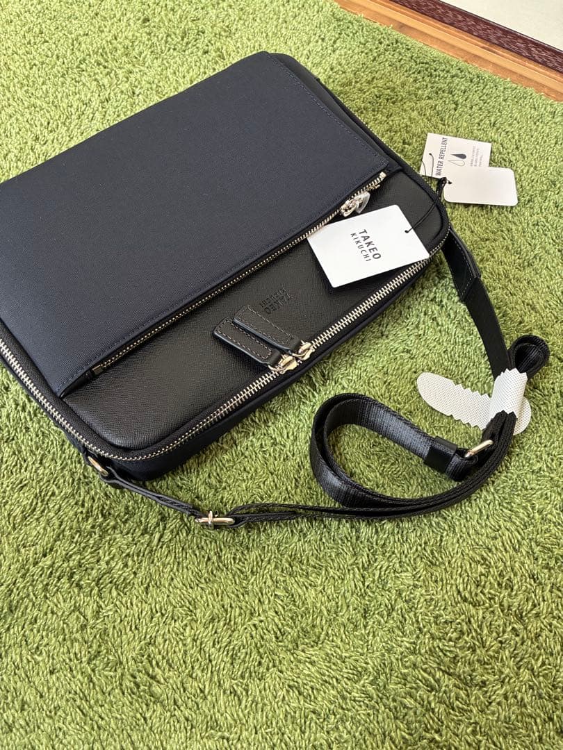 タケオキクチ　22000円　ライニング ショルダーバッグ　新品軽量　紺