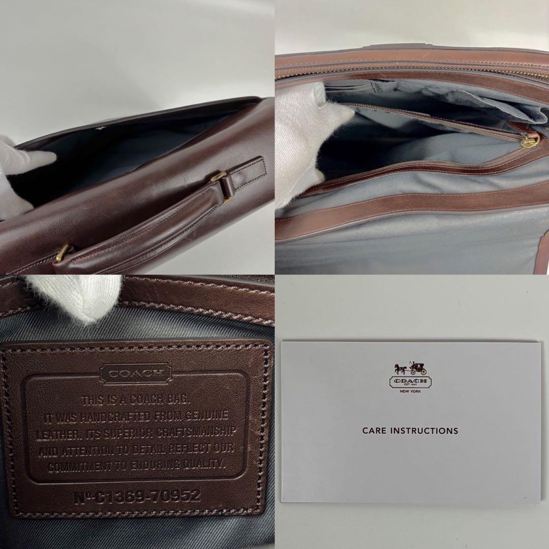 レア廃盤　コーチ　ビジネスバッグ　ゴールド金具　レザー　ブラウン　A4OK